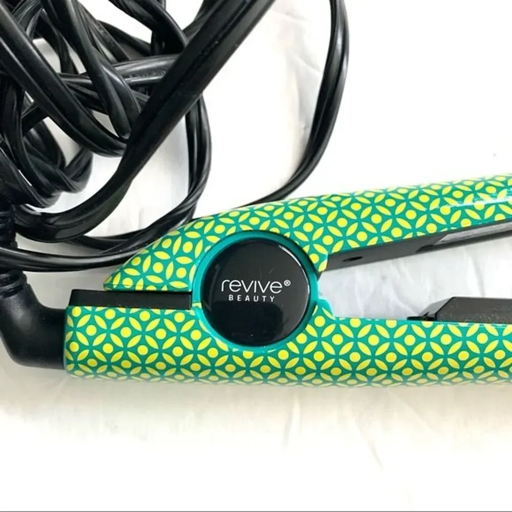 Revive Flat Styling Hair Iron Green Teal Blue & Black Temp 176-450F Straigtener